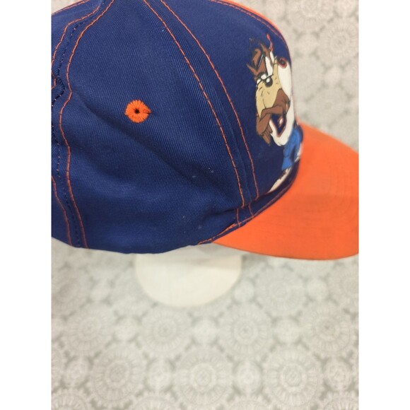 Vintage Chicago Bears Looney Tunes Taz Bug Baseball Cap Hat Orange Blue YOUTH - Picture 8 of 10